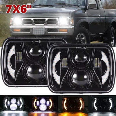 NUEVO Faros LED haz alto/bajo H4 para camioneta Nissan 240SX D21 NX 7x6" Foto 1 de 4