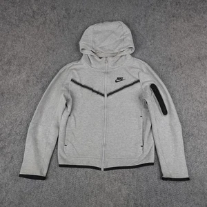 Nike Jacket Youth Medium Gray Tech Fleece Windrunner Hoodie Full Zip Sportswear - Picture 1 of 17