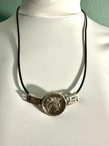 Roman Coin Casted Pendant Sterling With Leather Cord. - Picture 1 of 8