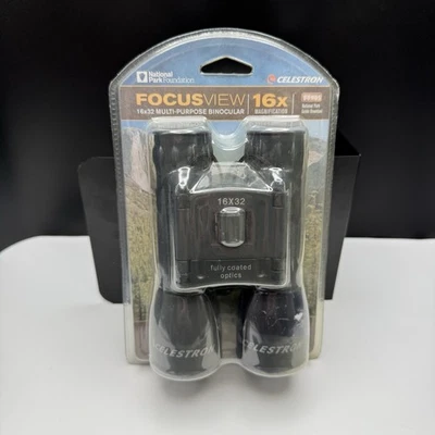 Celestron 16x32 Multi Purpose Focusview Binocular Black NEW National Park Guide - Image 1 of 4