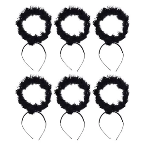Diademas peludas de ángel para juegos de rol 6 piezas Tocado de fiesta de Halloween Prendas para la cabeza - Imagen 1 de 12