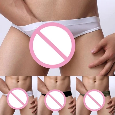 Vita Bassa Uomo Intimo Aperto Davanti Elasticizzato Tanga Boxer Mutande Bikini A - Immagine 1 di 4