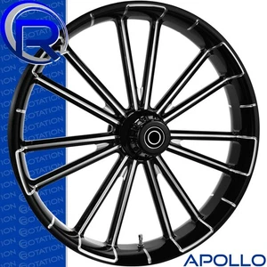 Rotation Apollo Darkside Custom Motorcycle Wheel Harley Touring Baggers 21" - Foto 1 di 3