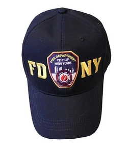 SOMBRERO DE BÉISBOL FDNY GORRA GORRA AZUL MARINO AMARILLO MARINO DEPARTAMENTO DE BOMBEROS NUEVA YORK INSIGNIA PARA HOMBRE - Imagen 1 de 5