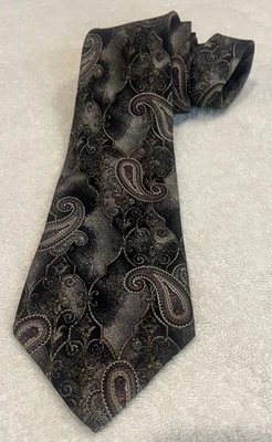 The Arrow Co. Men's Necktie Tie 100% Italian  Silk Blue Gray Maroon Paisley 4x60 - Imagem 1 de 3