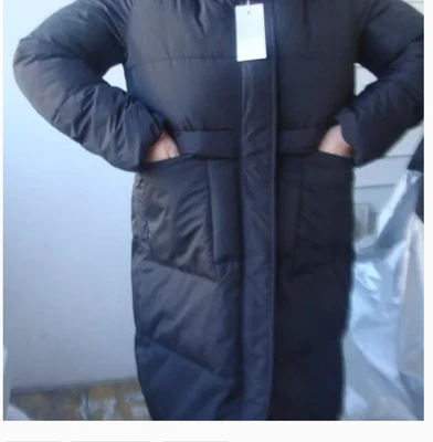 Nuevo con etiquetas Abrigo Romeo Gigli Sportif Mujer Invierno Negro Italia Cálido, Capucha, Talla XL Foto 1 de 4