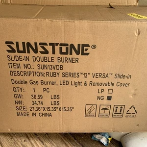 Sunstone Ruby 13" Slide In Versa Double Burner w/ LED & Lid, NG, SUN13VDB-NG - Picture 1 of 4