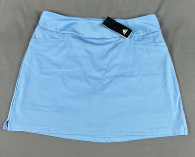 Skort de golfe Adidas feminino sólido grande azul poliéster elastano novo com etiquetas MSRP $70 - Imagem 1 de 4