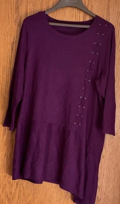 Roz & Ali Womens purple sweater-Size 2X-3/4 sleeve - Image 1 of 2