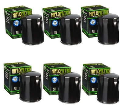 Filtro de óleo HF170B - Preto - Pacote com 6 para 80-18 H-D Tour Softail Dyna Sportster - Imagem 1 de 4
