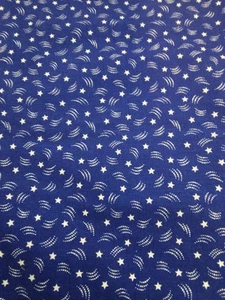 Cranston 8 Yds 42" W Quilt Fabric White Stars on Navy Blue Cotton VIP   - Picture 1 of 3