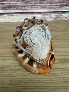 Vintage Italian Hand Carved Sea Shell Cameo Conch Lady Relief - Picture 1 of 5