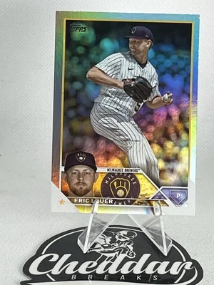 Eric Lauer 2023 Topps Series 1 Rainbow Foil #109 Milwaukee Brewers - Image 1 of 2