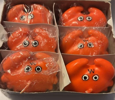 NUEVO Lote de 6 velas de cangrejo flotantes naranja inusuales Foto 1 de 2