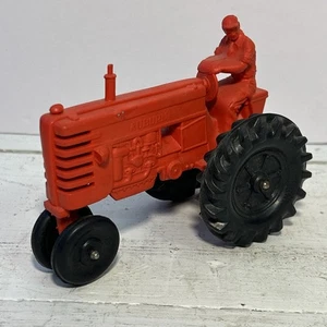 Vintage 1950's-1960's Auburn Rubber Red Farm Tractor Toy. Antique Toy 6” - Picture 1 of 5