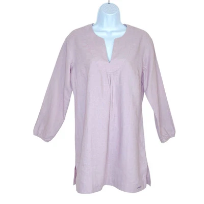 Top túnica Patagonia Hempress talla 8 para mujer lavanda manga 3/4 mezcla de cáñamo Foto 1 de 4
