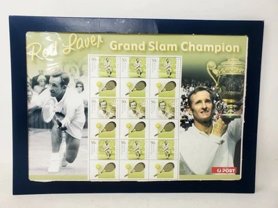 Jugador de tenis campeón de Grand Slam Rod Laver - Hoja de recuerdo - 9 estampillas postales Foto 1 de 4