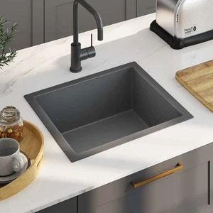 Kitchen Sink with Strainer Top-Mount Fast Drainage Stainless Steel vidaXL - Picture 1 of 11