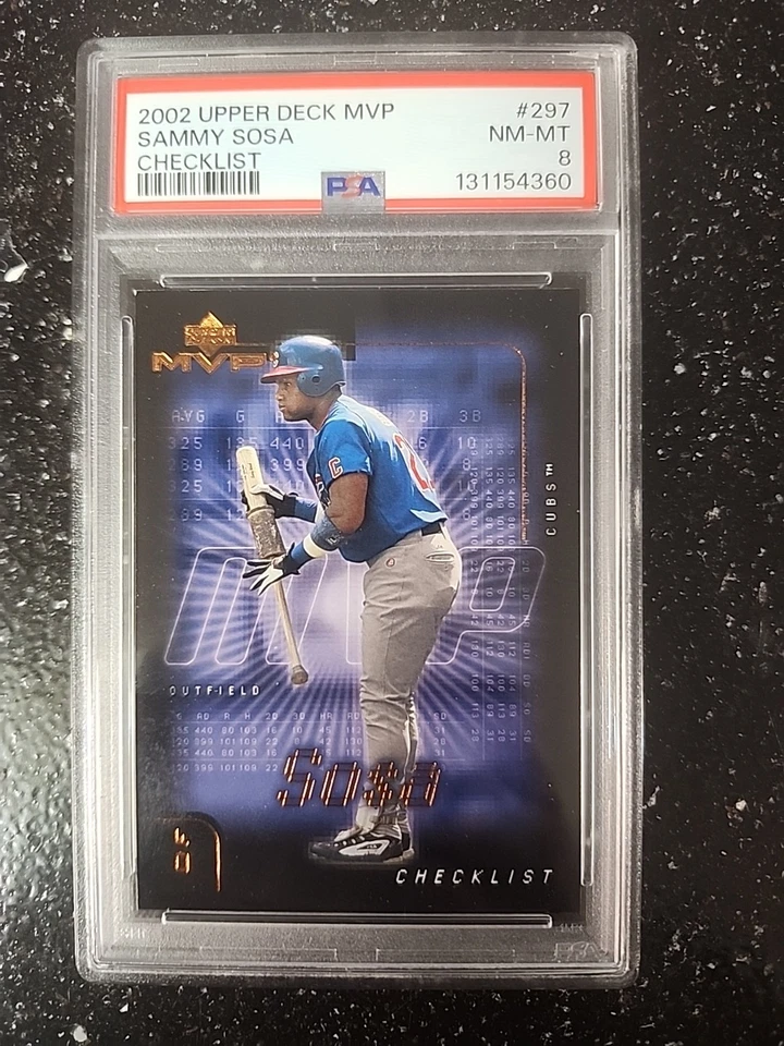 2002 Upper Deck MVP - Sammy Sosa #297 CHECKLIST PSA 8 - Image 1 of 2
