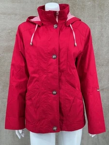 Mackintosh Jacket Womens Medium Petite Red Hooded Raincoat Travel Outdoors Coat - Picture 1 of 14