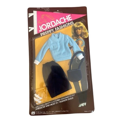 Vintage 1981 JORDACHE FASHION Mego #18020 Top & Saia & Macacão Azul Novo na embalagem - Imagem 1 de 2