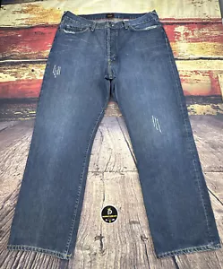 Jeans vintage Von Dutch uomo 40x32 blu denim ingrassatore made in USA vestibilità ampia bottoni - Foto 1 di 20