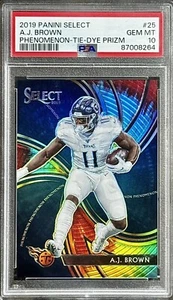 2019 Select Phenomenon #25 TIE-DYE PRIZM AJ Brown Rookie PSA 10 Gem Mint - Picture 1 of 6