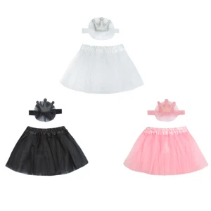 Girls Baby Kids Queen Princess Headband And Elastic Tutu Skirt Dress Set - Picture 1 of 10