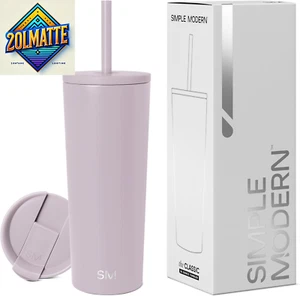 Insulated Tumbler with Lid and Straw | Iced Coffee Cup Reusable S - Picture 1 of 12