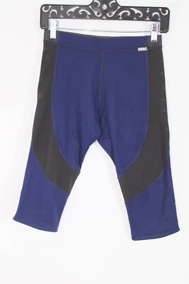 NUEVO CON ETIQUETAS VPL M Leggings Cortos Capri Cortos Laterales Malla Flexible Azul Foto 1 de 4