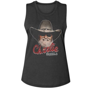 The Charlie Daniels Band Smiling Charlie Photo Women's Muscle Tank Rock Music - Picture 1 of 3