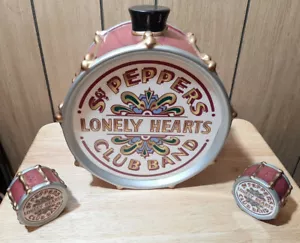 The Beatles Sgt. Peppers Drum Cookie Jar #3191 w/matching salt & pepper shaker - Picture 1 of 1