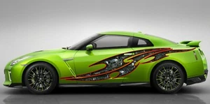 Skulls Bones Tribal Car Wrap, 3D Skulls Car Sticker, Skulls Car Decal, 3D Skulls - Picture 1 of 10