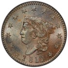 1817 1C CORONET HEAD 13 STARS PCGS MS 62