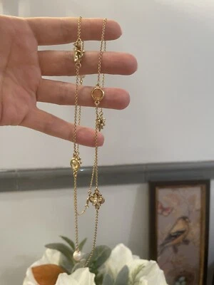 Collar Kate Spade estación de flores perla vacaciones Navidad mamá REGALO adolescente dorado. Foto 1 de 4