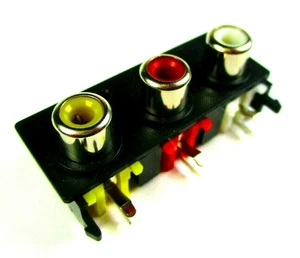 5 OR 10pcs RCA Audio, Visual, Coax, 3-Port Female Jack Connector at Right Angle - Picture 1 of 5