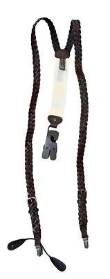 Tirantes de cuero tejido trenzado marrón Trafalgar Foto 1 de 2