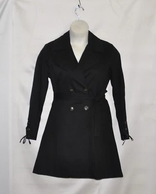 Hot in Hollywood Coat With Belt And Lace Up Details Size S Black - Image 1 of 2