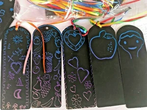 75 Scratch Bookmarks Paper Scratch Rainbow Bookmarks DIY... - Foto 1 di 7
