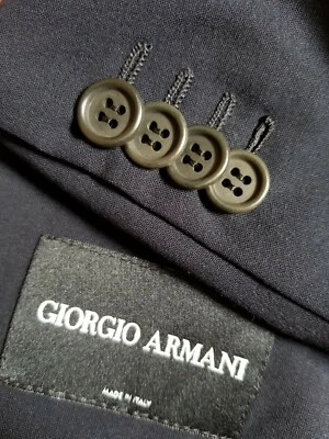 Chaqueta Blazer Abrigo Deportivo 44L G. ARMANI BLACK LABEL Lana Elástica Azul Marino Foto 1 de 4