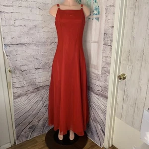 Vintage Betsey & Adam Gown Y2K 90's Women Dress SZ 6 Metallic Red Stretch Lined - Picture 1 of 14