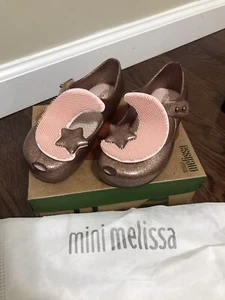 Mini Melissa Toddler Girls Ultragirl Moon BB Flat Size 9 Pink Lipstick Glitter - Picture 1 of 8
