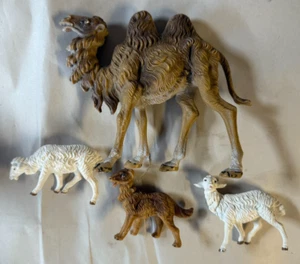 Lot of 4 Vintage Italy Nativity Animals Depose Camel Sheep Dog - Picture 1 of 7