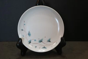 KENRO MELMAC TURQUOISE BLUE FLORAL SALAD DESSERT PLATE MELAMINE - Picture 1 of 3