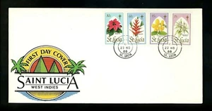 Postal History St. Lucia FDC #927-930 Christmas plants flowers 1988 - Picture 1 of 2