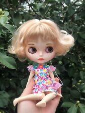 Blythe Doll Curly Blonde Hair Matte Face Nude Jointed Body White Skin "12 + Gift