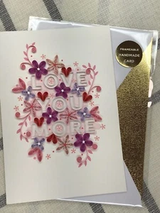 Hallmark Biglietto Buon San Valentino QUILLING Carta Artigianale Firma Love You More - Foto 1 di 4