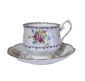 Royal Albert Tea Cup & Saucer Set Petit Point Bone China Made in England Coffee - Picture 1 of 6