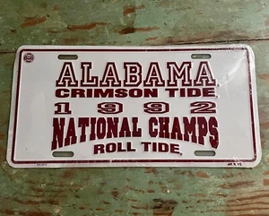 NOS Alabama Crimson Tide 1992 National Champs Booster Alum License Plate Sealed! - Picture 1 of 5