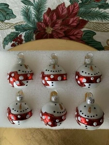 Dining Place Card Holders - Snowmen set of 6 - Glass - Picture 1 of 5